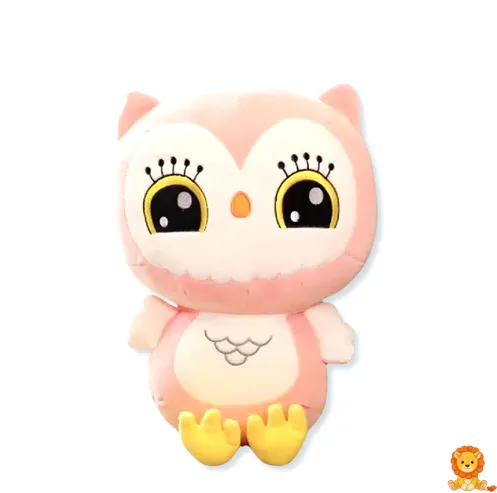 粉色可爱猫头鹰毛绒玩具