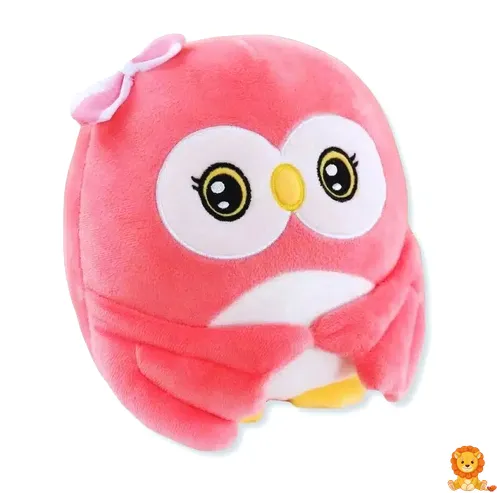 太可爱粉色猫头鹰毛绒玩具