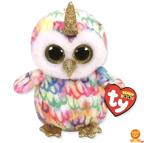 粉彩色 TY 猫头鹰毛绒玩具