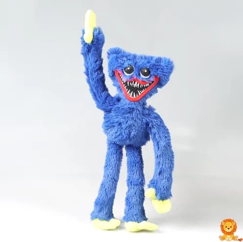 Mavi veya pembe renkte, korkunç görünümlü Huggy Wuggy peluş oyuncak. Çocuklar ve koleksiyoncular için ideal, benzersiz ve ürkütücü tasarım. - View 4