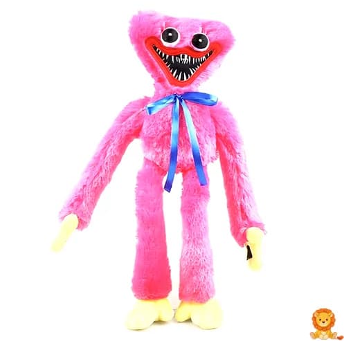 Mavi veya pembe renkte, korkunç görünümlü Huggy Wuggy peluş oyuncak. Çocuklar ve koleksiyoncular için ideal, benzersiz ve ürkütücü tasarım. - View 2