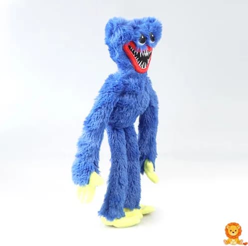 Mavi veya pembe renkte, korkunç görünümlü Huggy Wuggy peluş oyuncak. Çocuklar ve koleksiyoncular için ideal, benzersiz ve ürkütücü tasarım. - View 9