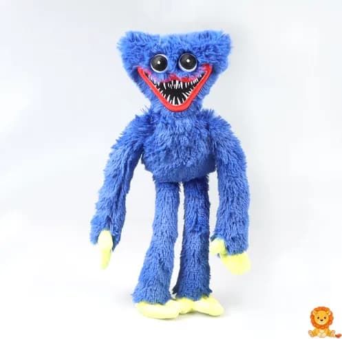 Mavi veya pembe renkte, korkunç görünümlü Huggy Wuggy peluş oyuncak. Çocuklar ve koleksiyoncular için ideal, benzersiz ve ürkütücü tasarım. - View 10
