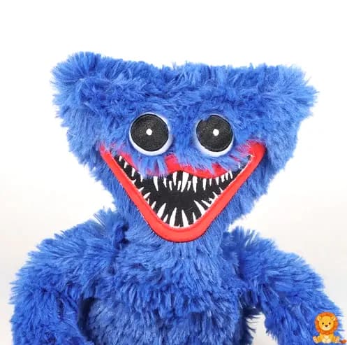 Mavi veya pembe renkte, korkunç görünümlü Huggy Wuggy peluş oyuncak. Çocuklar ve koleksiyoncular için ideal, benzersiz ve ürkütücü tasarım. - View 3
