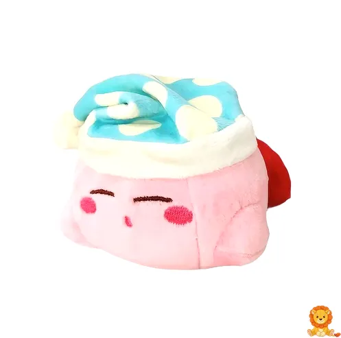 Kirby de pluș cu bonetă de noapte albastră