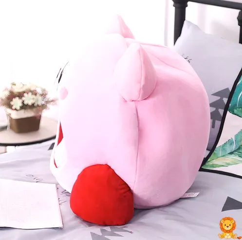 Ağzı kocaman açık, pembe renkli, sevimli Kirby peluş oyuncak. Yumuşak dokusu ve eğlenceli tasarımıyla öne çıkıyor. - View 2