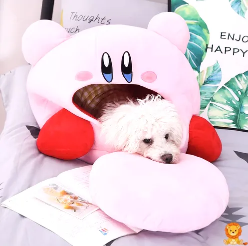 Ağzı kocaman açık, pembe renkli, sevimli Kirby peluş oyuncak. Yumuşak dokusu ve eğlenceli tasarımıyla öne çıkıyor. - View 5