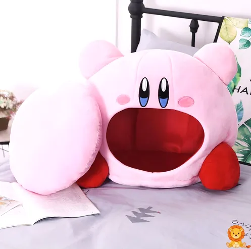 Ağzı kocaman açık, pembe renkli, sevimli Kirby peluş oyuncak. Yumuşak dokusu ve eğlenceli tasarımıyla öne çıkıyor. - View 4