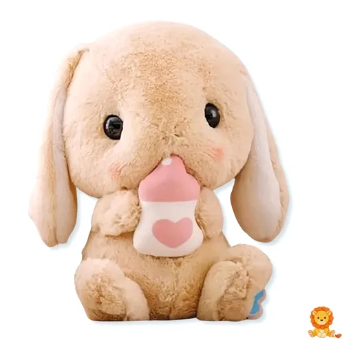 กระต่ายตุ๊กตาพร้อมขวดนม