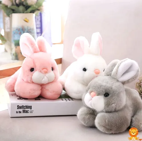 사랑스러운 솜털 흰색 토끼 인형, 15cm 크기, 매우 부드러운 털, 귀엽고 포근한 디자인, 어린이와 성인 모두에게 완벽한 선물 - View 3