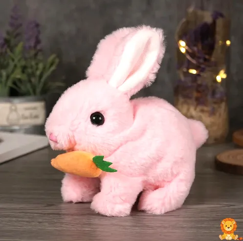 Elektrický Veľkonočný zajačik Peluche v bielej farbe, interaktívna hračka s pohybom a zvukmi, ideálny darček pre deti na Veľkú noc alebo narodeniny. - View 6