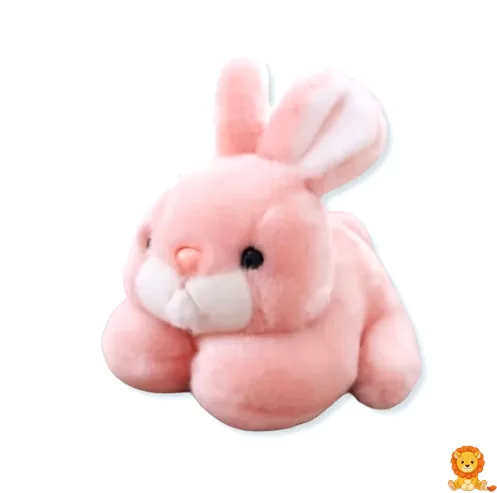 ตุ๊กตากระต่ายสีชมพูขนปุยนุ่มนิ่ม