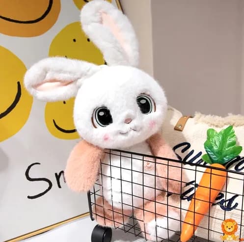 Ultra jemný plyšový zajačik Kawaii s roztomilým výrazom a mäkkou textúrou, ideálny na maznanie a dekoráciu. - View 3