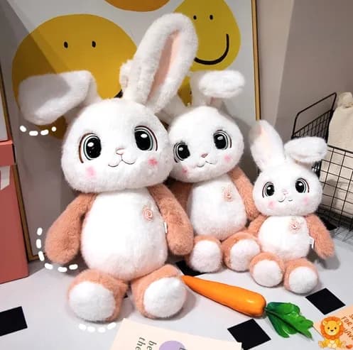 Ultra jemný plyšový zajačik Kawaii s roztomilým výrazom a mäkkou textúrou, ideálny na maznanie a dekoráciu. - View 4