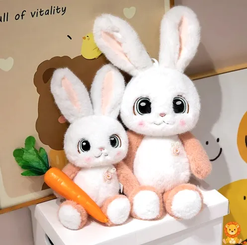 Ultra jemný plyšový zajačik Kawaii s roztomilým výrazom a mäkkou textúrou, ideálny na maznanie a dekoráciu. - View 5