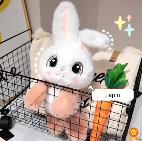 Ultra jemný plyšový zajačik Kawaii s roztomilým výrazom a mäkkou textúrou, ideálny na maznanie a dekoráciu. - View 6