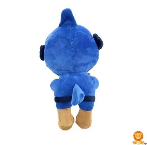 Shark Leon plush from Brawl Stars, featuring Leon in a shark costume, vibrant colors, soft fabric, perfect for cuddling or display. - View 2