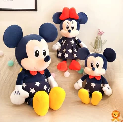 Yıldızlı elbiseli Minnie Peluş, 55cm, 75cm ve 95cm boyutlarında, yumuşak ve sevimli, çocukların ve Disney hayranlarının favorisi. - View 3