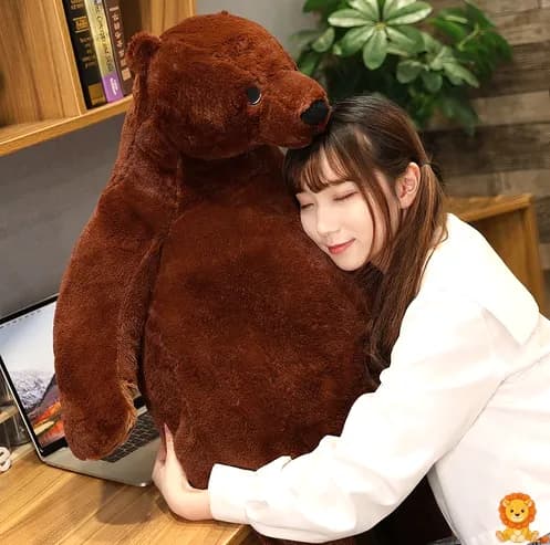 Giant teddy bear plush in light brown, standing at 4 feet tall, made of soft, high-quality plush material, perfect for cuddling and decoration. - View 5