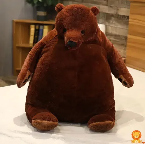 Giant teddy bear plush in light brown, standing at 4 feet tall, made of soft, high-quality plush material, perfect for cuddling and decoration. - View 6