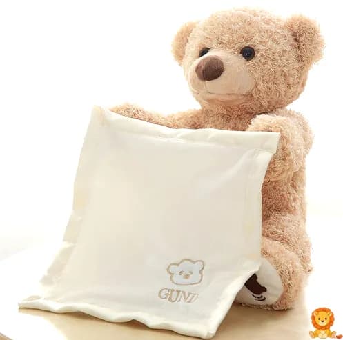 Peluche oso interactivo mignon, color crema, con ojos bordados y detalles suaves, perfecto para abrazar y jugar. - View 2