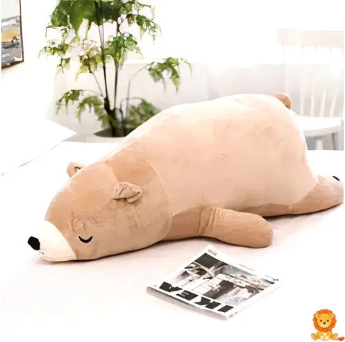 갈색 잠자는 곰인형, 50cm 크기, 매우 부드러운 소재로 제작되어 포근함을 제공하며, 아이와 어른 모두에게 완벽한 수면 친구가 되어줍니다. - View 2