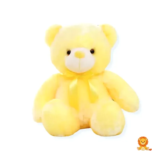 노란색 LED 곰돌이 베개 인형
