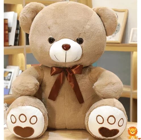Peluche ours roz, cu o blană moale și pufoasă, un zâmbet prietenos și ochi drăguți, perfect pentru îmbrățișări și joacă. - View 2