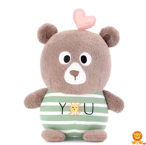 Peluche de oso adorable, color marrón claro, con expresión tierna y suave textura, perfecto para abrazar y brindar confort a niños y adultos. - View 2
