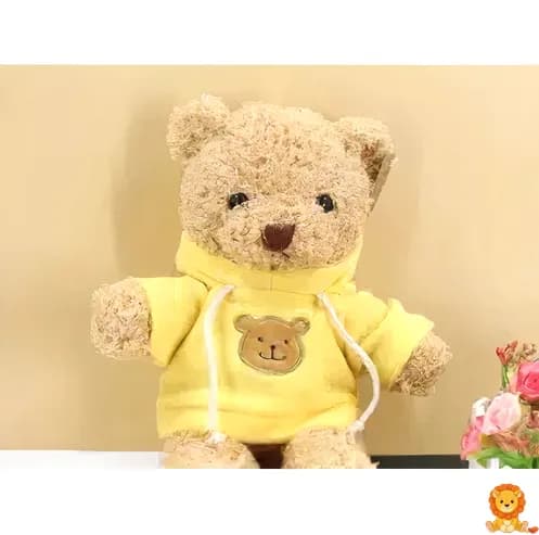 노란색 스웨터를 입은 귀여운 곰인형, 부드러운 털과 사랑스러운 디자인, 아이와 어른 모두에게 완벽한 선물 - View 3
