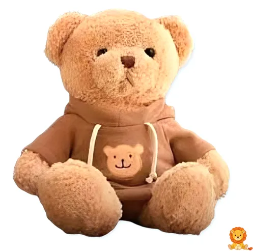 Beruang teddy dengan baju sejuk coklat