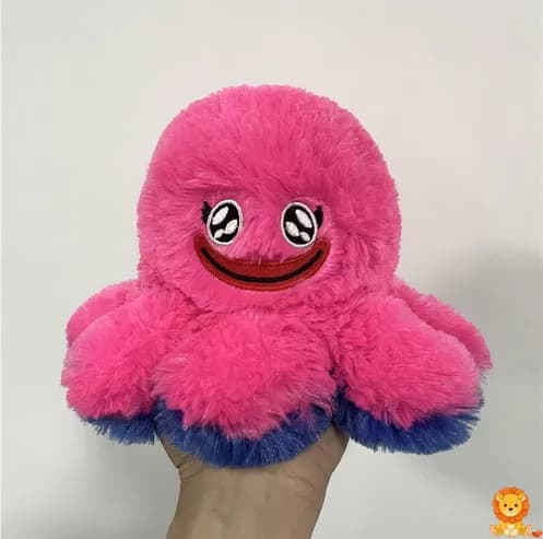 Huggy Wuggy ters çevrilebilir ahtapot peluş, bir tarafı mutlu, diğer tarafı üzgün ifadeye sahip, yumuşak ve sevimli oyuncak. - View 6