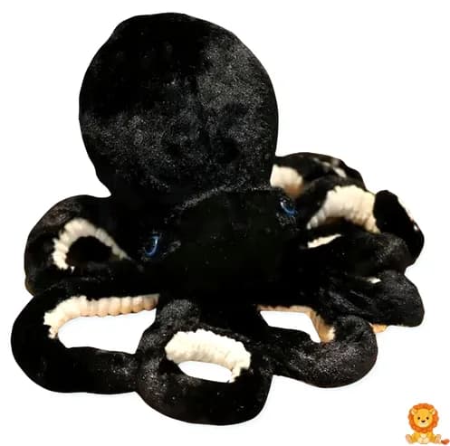 Çok sevimli siyah ahtapot peluş.