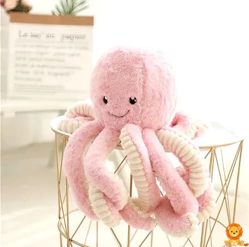 사랑스러운 흰색 문어 인형, 18cm 크기, 웃는 얼굴과 큰 눈, 매우 부드러운 소재, 어린이와 성인 모두에게 적합한 포근한 친구. - View 5