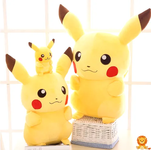 愛らしいピカチュウぬいぐるみ。明るい黄色、丸い頬、愛らしい笑顔が特徴。様々なサイズがあり、子供から大人まで楽しめます。 - View 4