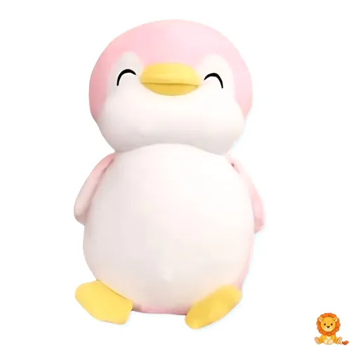 ของเล่นตุ๊กตาเพนกวินสีชมพูยิ้ม