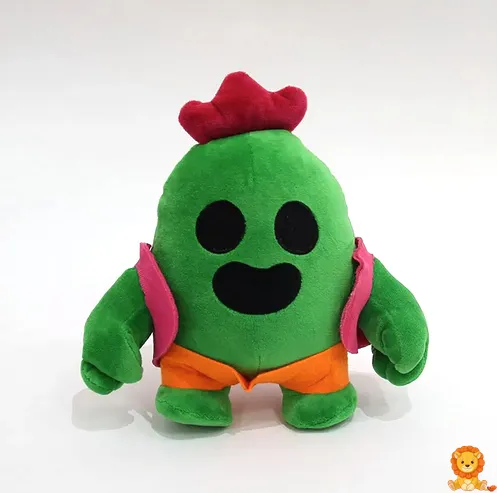 Spike Brawl Stars plush doll, featuring his iconic green cactus design, embroidered details, and soft, huggable material, perfect for Brawl Stars fans. - View 3