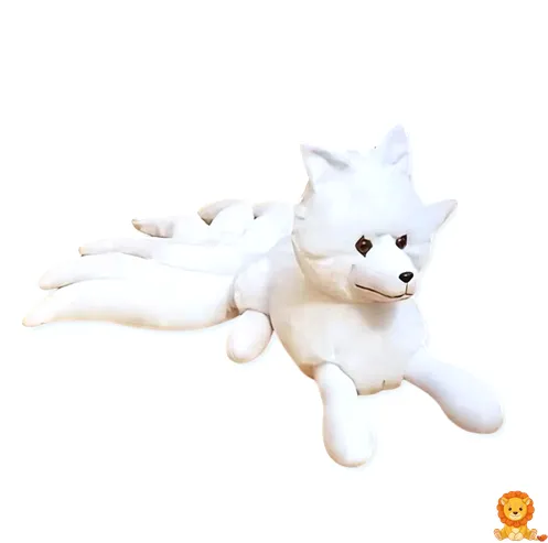 Witte vossenknuffel met zachte vacht