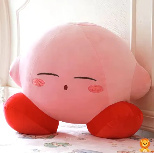 Pembe uyuyan Kirby peluş oyuncak, yumuşak ve sevimli, rahatlatıcı uyku arkadaşı. - View 2