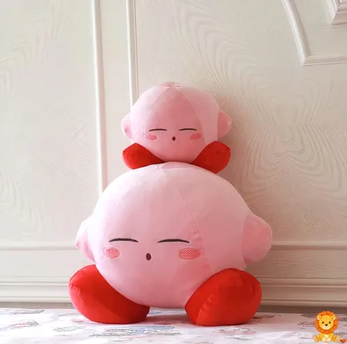 Pembe uyuyan Kirby peluş oyuncak, yumuşak ve sevimli, rahatlatıcı uyku arkadaşı. - View 3