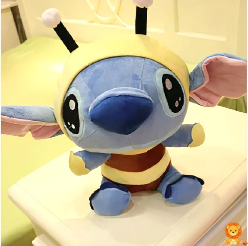 Adorable Stitch Bee Plush featuring Stitch in a cute bee costume with wings and antennae, perfect for Disney fans and collectors. - View 2