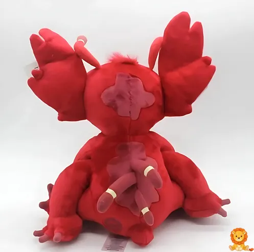 귀여운 빨간 드래곤 스티치 봉제인형, 부드러운 털과 깜찍한 날개를 가진 사랑스러운 캐릭터 인형. 아이들의 상상력을 자극하고 포근함을 선사합니다. - View 4