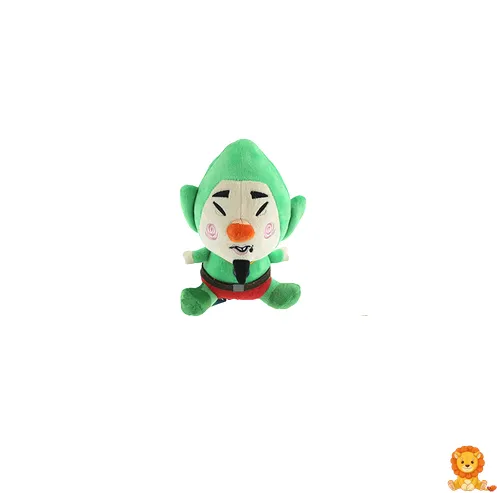 塞尔达传说中的汀格毛绒玩具，绿色服装，微笑表情，是塞尔达粉丝的完美礼物。 - View 2
