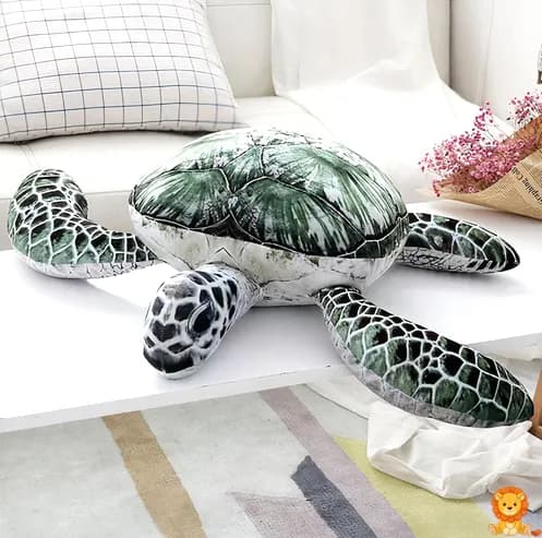 ตุ๊กตาเต่าทะเลสีเขียวสดใส ขนาด 30 ซม. ทำจากผ้าพลัฌนุ่มพิเศษ เหมาะสำหรับเป็นของเล่น ของขวัญ หรือของตกแต่งบ้าน - View 3
