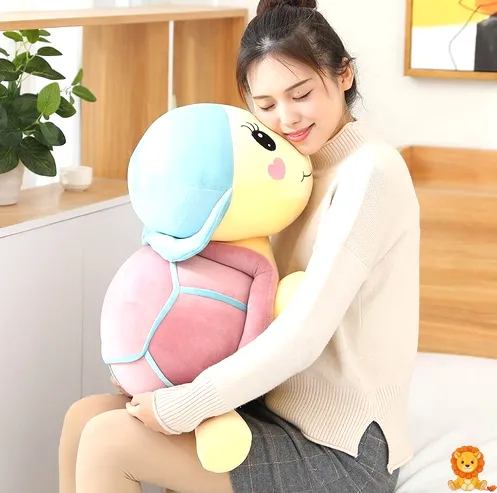 ตุ๊กตาเต่าสีม่วงสวมหมวกสีสดใส น่ารัก น่ากอด ทำจากวัสดุคุณภาพสูง - View 2