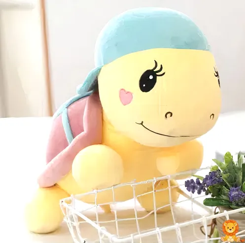 ตุ๊กตาเต่าสีม่วงสวมหมวกสีสดใส น่ารัก น่ากอด ทำจากวัสดุคุณภาพสูง - View 3
