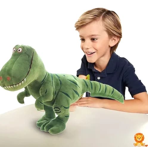 ตุ๊กตาไดโนเสาร์ทีเร็กซ์สีเขียวสดใส ขนฟูนุ่มนิ่ม น่ากอด ขนาด 40cm, 55cm, 70cm, และ 100cm เหมาะสำหรับเป็นของเล่นเด็ก หรือของขวัญ - View 5